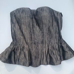 Giorgio Armani Bustier Corset Peplum Top 36 m